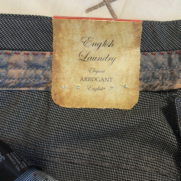 NWT English Laundry 34x34 Brixton med gray checkered print pants - Picture 7 of 9